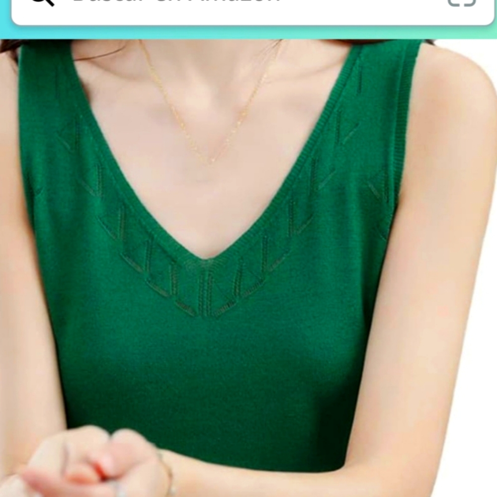 Camisola sin mangas sexi cuello en V